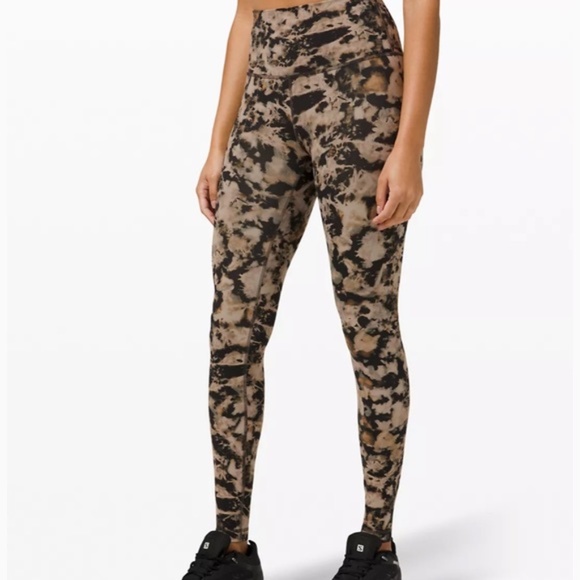 Lululemon Wunder Train High-Rise Tight 25" Dispersed Light Raw Linen Multi - Picture 3 of 9